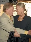  ?? GETTY IMAGES/AP ?? Leslie Phillips in 1989, top, with his CBE insignia in 2008, and with Vanessa Redgrave in 2006. As a young actor, he had John Gielgud, Laurence Olivier and Rex Harrison as surrogate uncles. ‘‘They were my family. Very kind. They encouraged me to . . . educate myself.’’