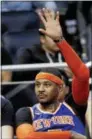  ?? JOHN RAOUX — THE ASSOCIATED
PRESS FILE ?? New York Knicks’ Carmelo Anthony waves to fans cheering his name during the final moments of an NBA basketball game against in Orlando, Fla.