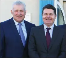  ??  ?? Fergus O’Dowd with Minister Paschal Donohoe