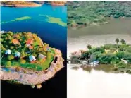  ??  ?? BAJO EL AGUA. La Isla de Tzibanzá, en Cadereyta, Querétaro, continúa inundada a causa del aumento en los niveles de la presa de Zimapán.