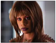  ?? (Hulu via AP/Tobin Yellan) ?? Laverne Cox stars in “Bad Hair,” a comedy-horror about woman trying to rise in the late-80s music business who gets a demonic weave. The film premieres Friday on Hulu.