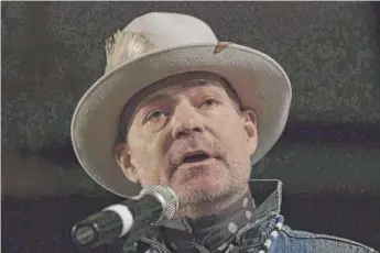  ??  ?? Gord Downie, who was diagnosed with glioblasto­ma, an aggressive and incurable brain cancer, in December 2015, co- founded The Tragically Hip as a cover band with college friends.
| ADRIAN WYLD/ THE CANADIAN PRESS VIA AP