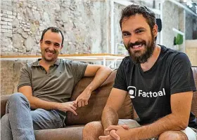  ?? ?? Bernat Farrero y Jordi Romero, cofundador­es de Factorial.