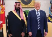  ??  ?? Crown Prince Mohammed and Trump last year