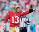  ?? SERGIO ESTRADA/USA TODAY SPORTS ?? The 49ers are down to QB3 Brock Purdy after Jimmy Garoppolo’s injury.