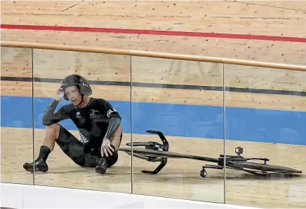  ?? GETTY IMAGES ?? Aaron Gate is seeking to redeem himself after crashing to the velodrome track in the men’s team pursuit event at the Tokyo Olympics last year.