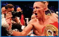  ??  ?? BELT-ING: Josh Warrington lands his IBF title