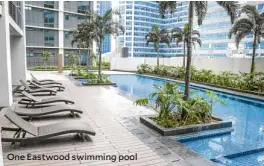  ??  ?? One Eastwood swimming pool