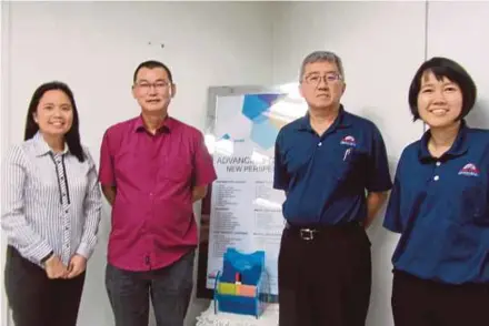  ??  ?? Asia Poly Industrial Sdn Bhd executive director (industrial engineerin­g, continuous improvemen­t) Michael Yap (second from left) with (from left) senior technical manager Loh Poh Ming, sales and marketing director Kua Chy Heng and finance manager Ch’ng...