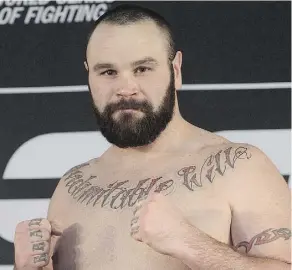  ?? DAVID BLOOM/FILES ?? Tim Hague, a school teacher and former UFC fighter, died after suffering a brain injury in a boxing match in Edmonton Friday.