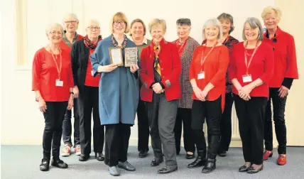  ??  ?? Insightful Award-winning writer Olga Wojtas, pictured previously with members of the BOOKMARK committee