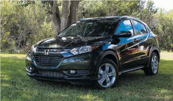  ?? CLAYTON SEAMS/Driving ?? The new 2016 Honda HR-V is targeted at the market segment between Honda Fit and CR-V drivers. It’s smaller and shorter than the CR-V and has the same engine as the Honda Civic.