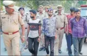  ?? HT ?? ■ The accused in police custody in Lakhimpur on Friday.