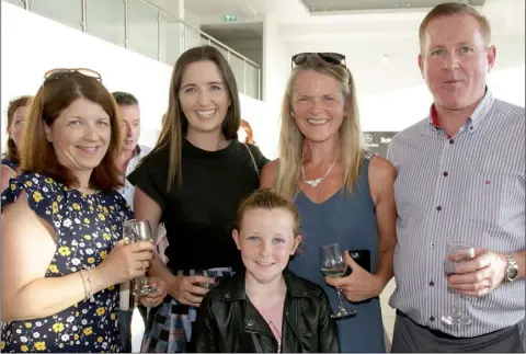  ??  ?? Cecilia Walsh, Dearbhla Walsh, Avril Quirke, Samantha Quirke and Victor Quirke at the fashion show and car launch at the Boland’s Mercedes-Benz dealership in Ardcavan.