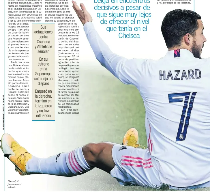  ??  ?? Hazard, el jueves ante el Athletic.