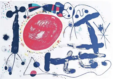  ?? GRAFIK: (C) SUCCESSIO MIRÓ/ VG BILD-KUNST, BONN 2018/ REPRO: JANA BAUCH ?? Die Stadt Viersen erwarb 1963 Joan Mirós Farblithog­rafie „Derrière le miroir“.