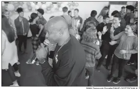  ?? NWA Democrat-Gazette/DAVID GOTTSCHALK ?? Sidney Moncriefle­ads a music inclusion exercise Wednesday during the Game Changer Diversity Seminar with Sidney Moncrief at Central Junior High School in Springdale. Moncrief was a standout basketball player for the University of Arkansas Razorbacks and Milwaukee Bucks.