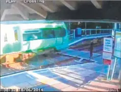  ??  ?? A youngster had a terrifying near-miss with a train at the station in 2014