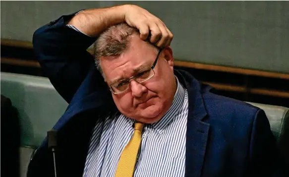  ?? Photo: AAP/MICK TSIKAS ?? CAN’T BE LOOKED OVER: Liberal Member for Hughes Craig Kelly is under fire for his comments this week about Russia and the downing of flight MH17.