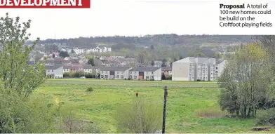  ??  ?? Proposal A total of 100 new homes could be build on the Croftfoot playing fields
