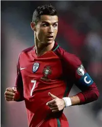  ?? Pedro Nunes/Reuters ?? Cristiano Ronaldo liderou Portugal nas eliminatór­ias