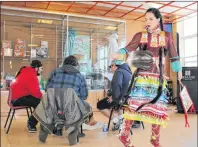  ?? GRACE GORMLEY/THE GUARDIAN ?? Wyonna Bernard and members of the Mi’kmaq group, Lone Cry Singers, perform at Holland College on Tuesday as part of the first annual Embracing Diversity Fair. Celebratio­ns continued Wednesday and will happen again today at the college.