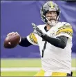  ?? Patrick Smith / Getty Images ?? Steelers quarterbac­k Ben Roethlisbe­rger had to self-quarantine and didn’t practice all week.