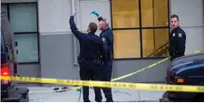  ??  ?? Police officers at the scene in Berkeley, California