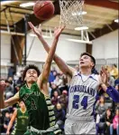  ?? Photo by Jerry Silberman ?? Cumberland senior Jackson Zancan (24) scored a game-high 18 points in the Clippers’ home defeat to Bishop Hendricken.