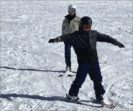  ?? PAM MELLSKOG — COURTESY PHOTO ?? Our third son, Ray, 13, delivered a strong showing of what he learned in 2022from “Mr. Mike” — his adaptive ski instructor at Ski Cooper resort near Leadville — when he got out for the first time this season last Saturday.