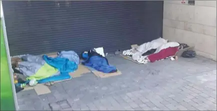  ??  ?? Homeless people in Drogheda.