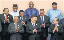  ?? REUTERS ?? Chinese President Xi Jinping (front centre) with leaders of African nations in Beijing.