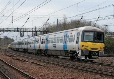  ?? DASI-SUTTON. ALEX ?? Class 365s are being withdrawn by Govia Thameslink Railway in May, meaning the 40-strong fleet (owned by the Government) will be stored. On March 23 2019, 365511/524 pass Harringay with the 1045 London King’s Cross-Peterborou­gh.