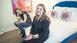  ?? NICK KOZAK FOR THE TORONTO STAR ?? NOW: Homeowner McNally, right, with designer Beth Lowenfeld, whose reno designs for the loft suite included a cosy bedroom with a sophistica­ted closet system.