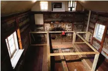  ??  ?? The interior of a log cabin structure which was originally used as a kitchen, next to the plantation house at Josiah Henson Park in Bethesda, Maryland.