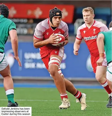  ?? ?? Dafydd Jenkins has been impressing observers at Exeter during this season