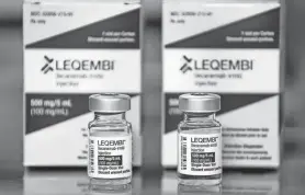  ?? MICHAEL CLEVENGER/LOUISVILLE COURIER JOURNAL FILE ?? Seven doctors treating patients for Alzheimer’s told Reuters their reluctance to prescribe Leqembi to patients is attributed to concerns about the drug’s efficacy, cost and risks.