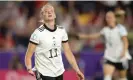  ?? Alex Pantling/Getty Images ?? Alexandra Popp of Germany celebrates after scoring against Denmark. Photograph: