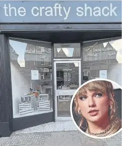  ?? ?? The shop on Kirkcaldy High Street. Inset: Taylor Swift