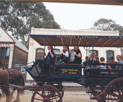  ??  ?? TIME TRAVEL: Students from St Augustine's and St Monica's found an older way to see Ballarat.