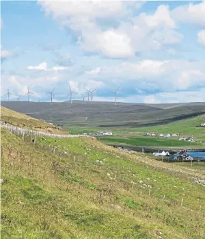  ??  ?? STEP CLOSER: An artist’s impression of the Viking wind farm planned for Shetland
