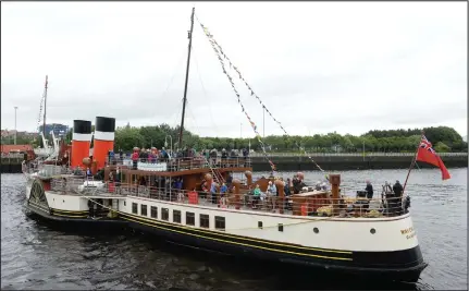  ??  ?? The Waverley received a warm welcome when it left from the Glasgow Science Centre Pictures: Kirsty Anderson
