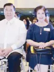  ??  ?? Senate minority leader Franklin Drilon and wife Senate Spouses Foundation, Inc. VP Milagros Drilon