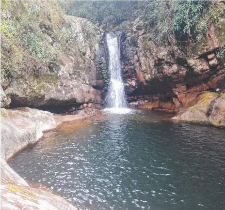  ?? Picture: @ANDREW.MEADOWS7 ?? The Cronan Creek waterfall will reward you with a beautiful spot to swim after your long walk.