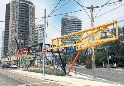  ?? MURRAY WHYTE ?? Three Points Where Two Lines Meet, a public art installati­on at Bathurst St. and Vaughn Rd., has provoked predictabl­e controvers­y.