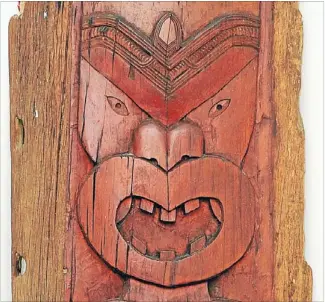  ?? Photo: DEREK FLYNN/FAIRFAX NZ ?? On view: A carved section of the historic waka Paroa on display at Picton Museum.