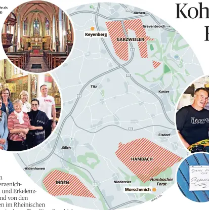  ??  ?? Für den Erhalt der mehr als 1300 Jahre alten HeiligKreu­z-Kirche in Erkelenz-Keyenberg engagieren sich Ingo Bajerke (rechts), Yvonne Kremers (vorne links), Christine Jansen (Mitte vorne) und ihre Mitstreite­r.