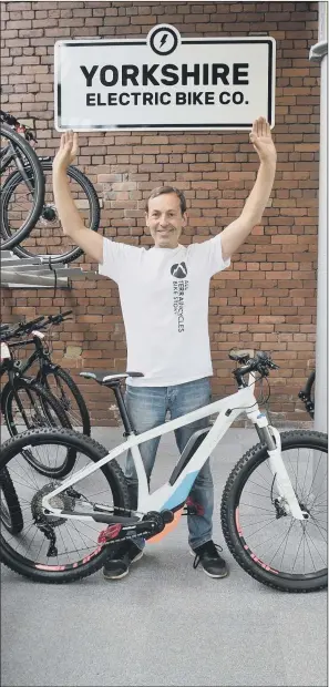  ??  ?? POWER PLAY: Tony Booth, managing director of Yorkshire Electric Bike Company, says electric bikes appeal to younger people who want the thrill without the slog.