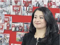  ?? CLIFFORD SKARSTEDT EXAMINER ?? Peterborou­gh-Kawartha Liberal incumbent Maryam Monsef at her campaign office on on King Street on Thursday.