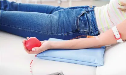  ?? Photograph: Pixel-shot/Alamy ?? Feeling the squeeze ... a donor gives blood.